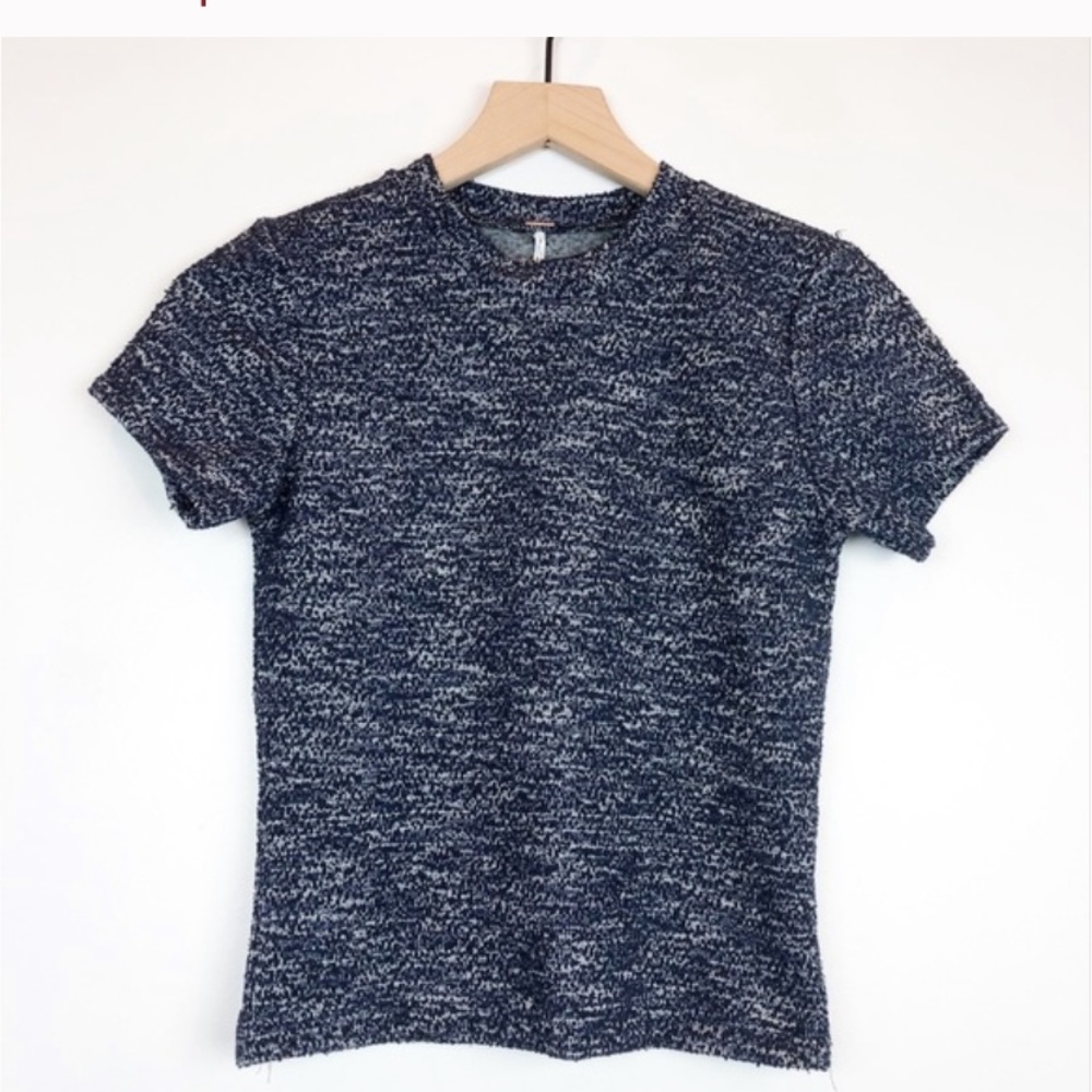 Free people tweed blouce high neck
